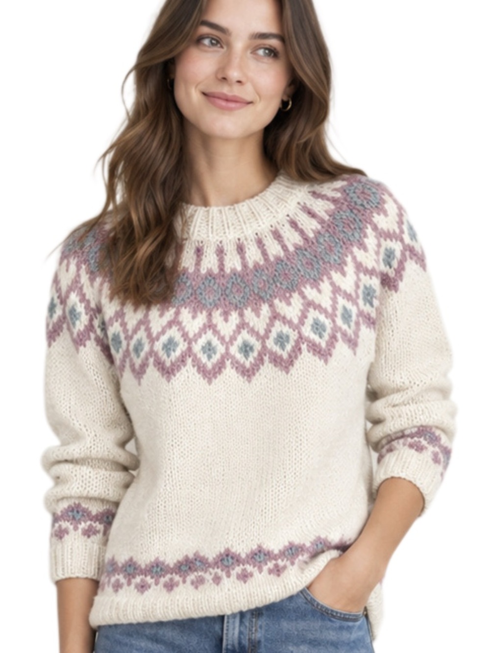 HAND-KNIT Icelandic Íslenskur Heimilisidnaður Sweater Vintage NWOT, Small